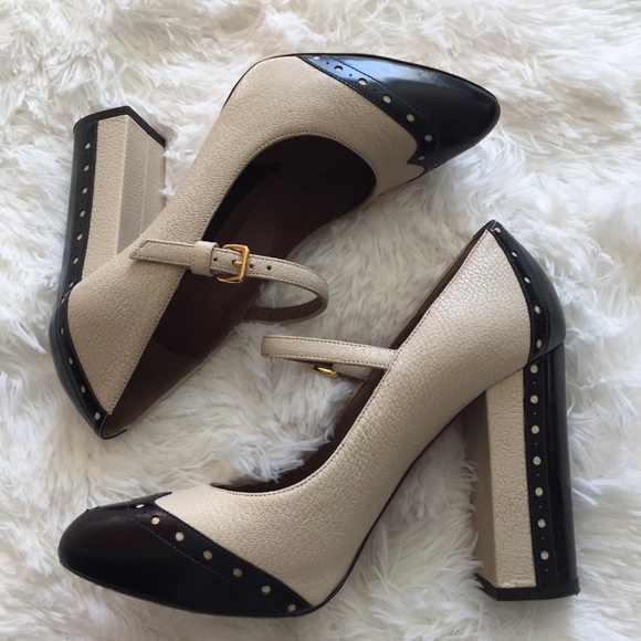 Marni Shoes - SOLD Marni navy beige leather spectator chunk